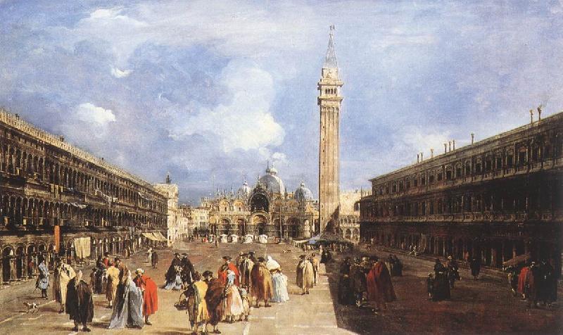 GUARDI, Francesco The Piazza San Marco towards the Basilica dfh Norge oil painting art